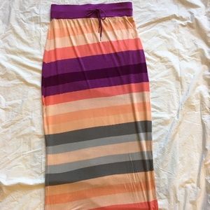 Striped Maxi Skirt - M